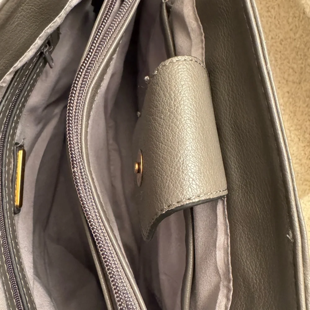 Rosetti Charcoal Satchel with Gold Details